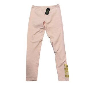 Polo Ralph Lauren girls size XL 16 pink metallic logo leggings